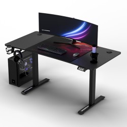 ULTRADESK Herní stůl LEVEL V2 RED, 140x68cm, 72-117cm, elektricky nastavitelná výška