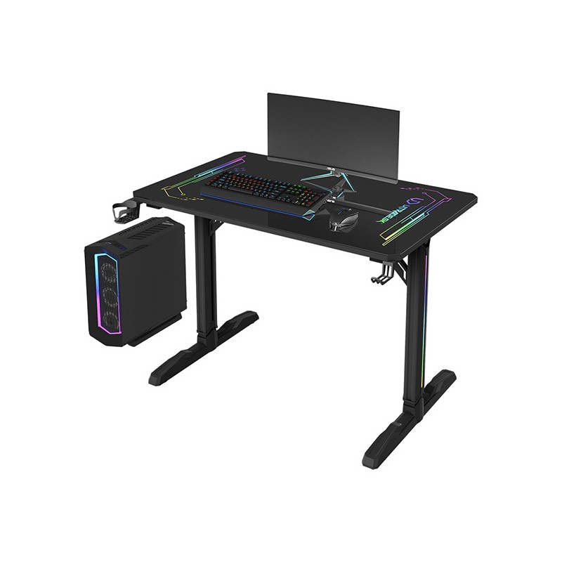 ULTRADESK Herní stůl FREEZE V2, 109x69 cm, 75 cm, povrch z tvrzeného skla ULTRA-GLASS