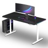 ULTRADESK Herní stůl QUEST, 140x70cm, 72-120cm, bílá-černá