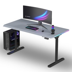 ULTRADESK Herní stůl QUEST, 140x70cm, 72-120cm, černá-šedá