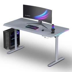 ULTRADESK Herní stůl QUEST, 140x70cm, 72-120cm, šedá-šedá