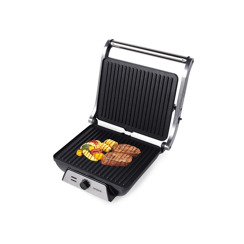 Orava Grillchef 4 elektrický kontaktní gril, 2000 W, regulace teploty, manuální ovládání, tepelně izolovaná rukojeť
