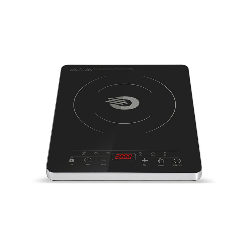 Orava VP-22i indukční varná deska, 2000 W, 9 volitelných stupňů, LED displej, 50 dB, časovač, digitální ovládání, černá