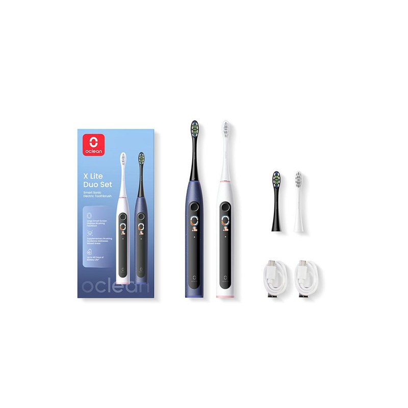Oclean set sonických kartáčků X Lite DUO SET, tmavě modrý+světle šedý