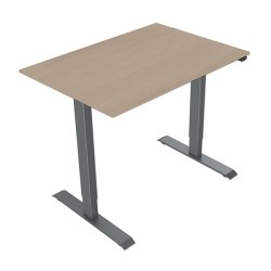 Pracovní stůl s elektricky nastavitelnou výškou 75x140cm, šedý, ergo