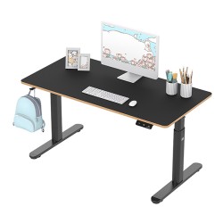 ULTRADESK PULSAR Dětský pracovní stůl s elektricky nastavitelnou výškou s držákem sluchátek a klipem na kabely 120X60 cm, černý