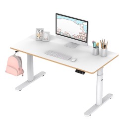 ULTRADESK PULSAR Dětský pracovní stůl s elektricky nastavitelnou výškou s držákem sluchátek a klipem na kabely 120X60 cm, bílý