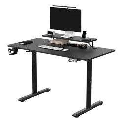 ULTRADESK HIGHLANDER BLACK Pracovní stůl s elektricky nastavitelnou výškou s držákem sluchátek a klipem na kabely 120X60 cm