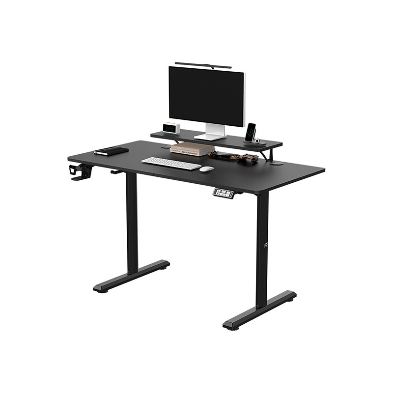 ULTRADESK HIGHLANDER BLACK Pracovní stůl s elektricky nastavitelnou výškou s držákem sluchátek a klipem na kabely 120X60 cm
