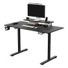 ULTRADESK HIGHLANDER BLACK Pracovní stůl s elektricky nastavitelnou výškou s držákem sluchátek a klipem na kabely 120X60 cm