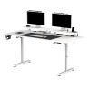 ULTRADESK HIGHLANDER XXL WHITE Pracovní stůl s elektricky nastavitelnou výškou s držákem sluchátek a klipem na kabely 160X70