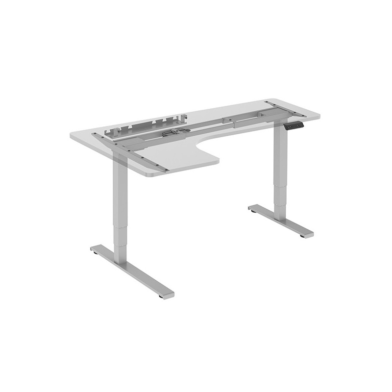 Powerton ERGO EDGE Rám rohového stolu s elektricky nastavitelnou výškou 125 kg nosnost, šedý