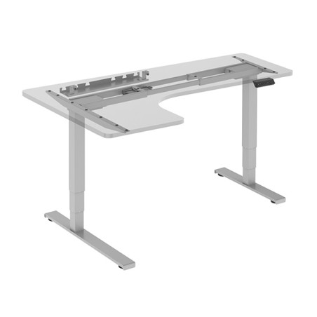 Powerton ERGO EDGE Rám rohového stolu s elektricky nastavitelnou výškou 125 kg nosnost, šedý