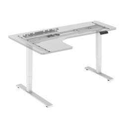 Powerton ERGO EDGE Rám rohového stolu s elektricky nastavitelnou výškou 125 kg nosnost, bílý