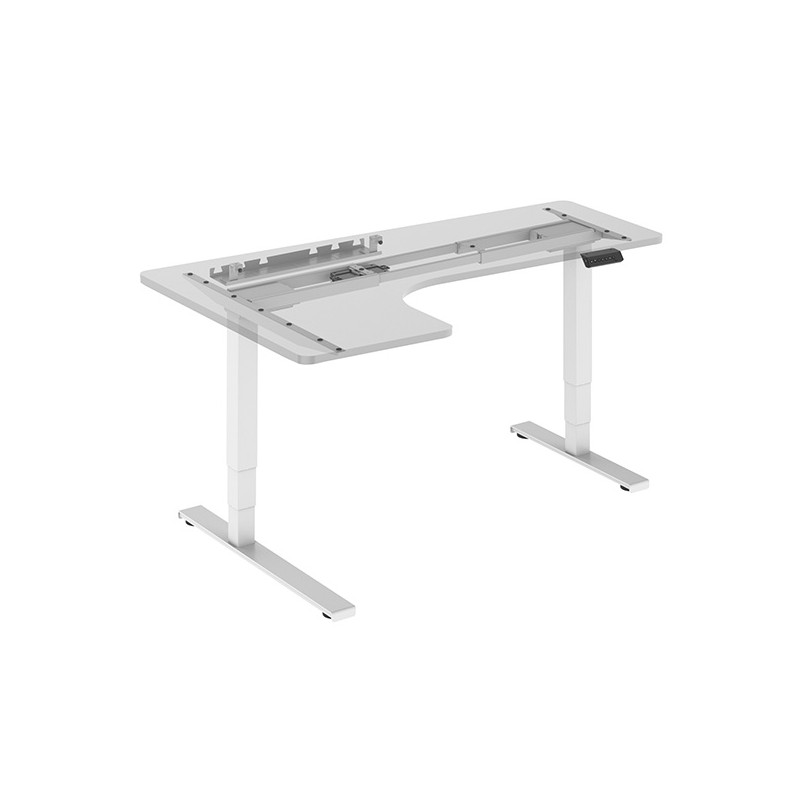 Powerton ERGO EDGE Rám rohového stolu s elektricky nastavitelnou výškou 125 kg nosnost, bílý