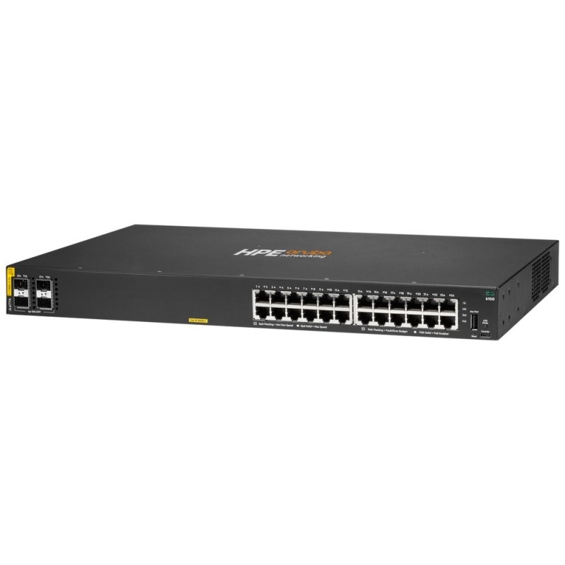HPE Aruba Networking CX 6100 24G Class4 PoE 4SFP+ 370W Switch