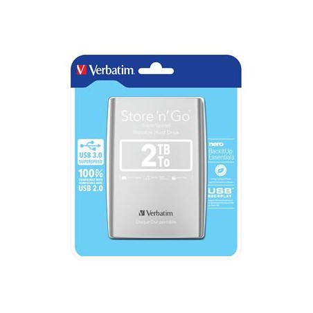 VERBATIM HDD 2.5" 2TB Store 'n' Go USB 3.0, Silver