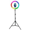 Powerton LIFE RING LIGHT, kruhové světlo 13", nastavení barev a svítivosti, držák telefonu a stativ, DOPRODEJ