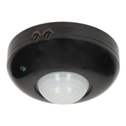 PIR motion sensor 230V 50Hz, 6m, max. 1200W, černý, ORNO, 360&deg , IP20, infračervený, DOPRODEJ
