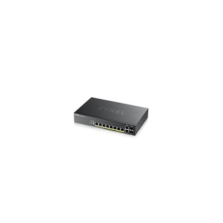 Zyxel GS2220-10HP 10-port L2 Managed Gigabit PoE Switch, 8x gigabit RJ45, 2x gigabit RJ45/SFP, PoE 180 W