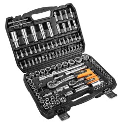 Sada nástrčných klíčů, 10-212, 108 ks, velikost 1/4 a 1/2, kufřík,, NEO TOOLS