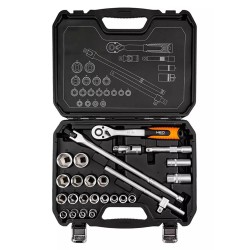 Sada nástrčných klíčů, 10-205, 25, velikost 1/2, kufřík, NEO TOOLS
