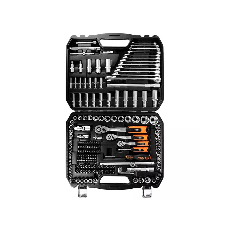 Sada nástrčných klíčů, 10-216, 216 ks, velikost 1/2, 1/4, 3/8, kufřík, NEO TOOLS