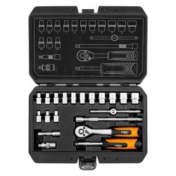 Sada nástrčných klíčů, 10-230, 20 ks, velikost 1/4, kufřík,, NEO TOOLS
