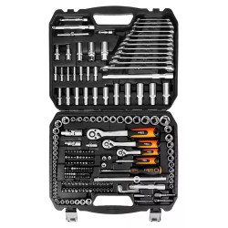Sada nástrčných klíčů, 10-220, 220 ks, velikost 1/4, 1/2, 3/8, kufřík, NEO TOOLS 10220
