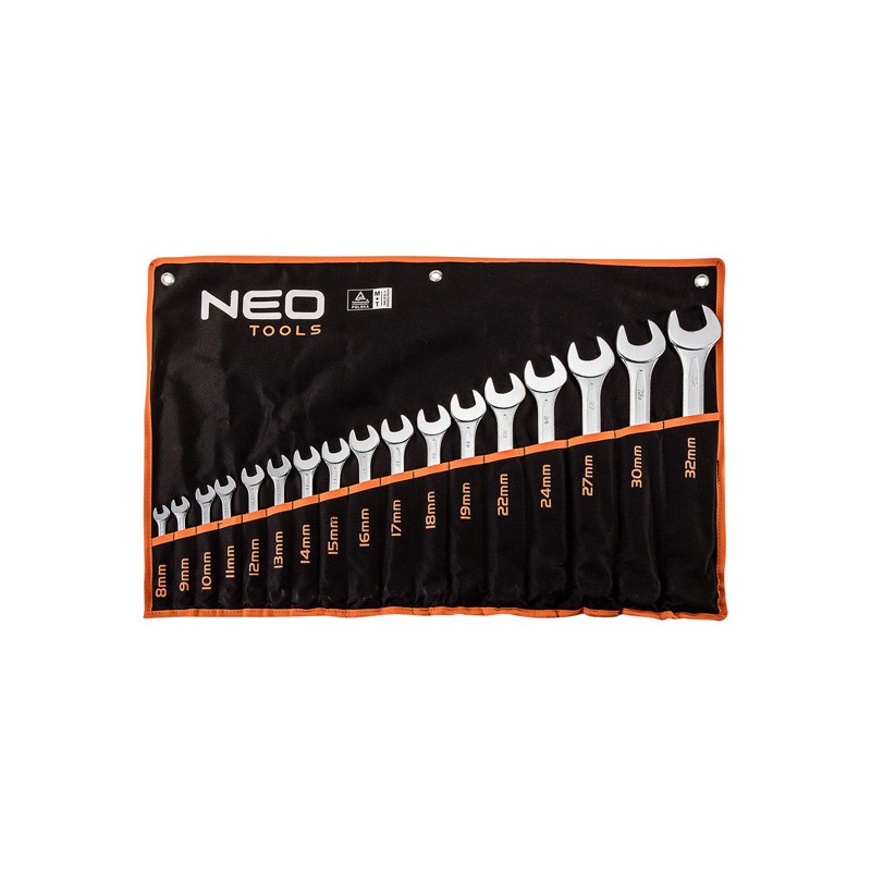 Kombinované klíče, 09-753, Sada 17 ks, 8-32 mm, NEO TOOLS