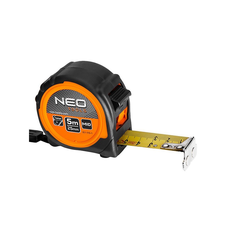 Svinovací metr NEO TOOLS ocel, 5m x 25mm, magnetický
