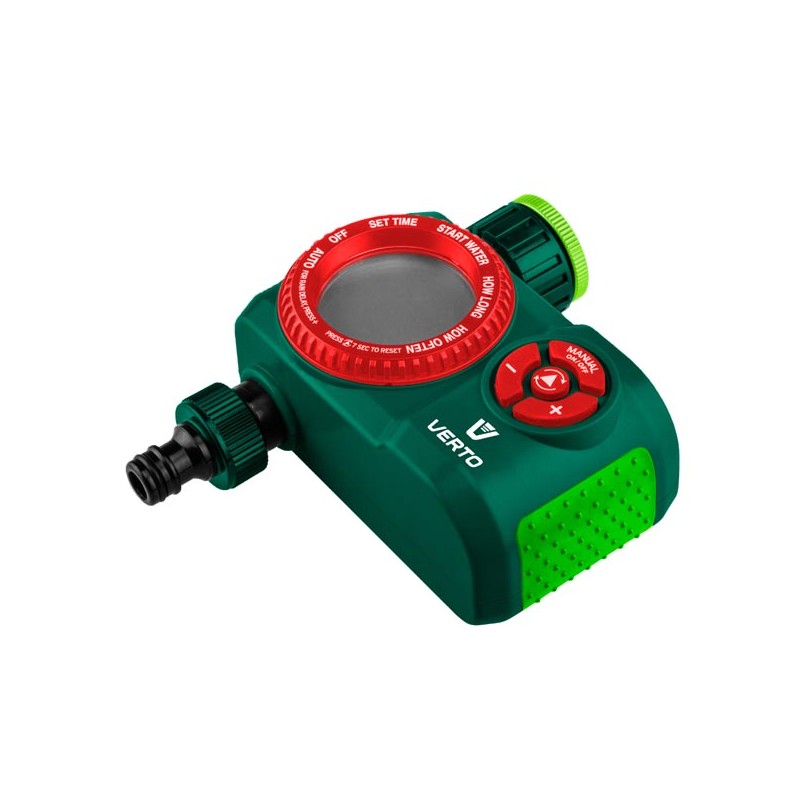 Verto časový vypínač elektronicky 4 funkce, maximální čas vypnutí 360 minut, 1/2" i 3/4", zelený, 15G751