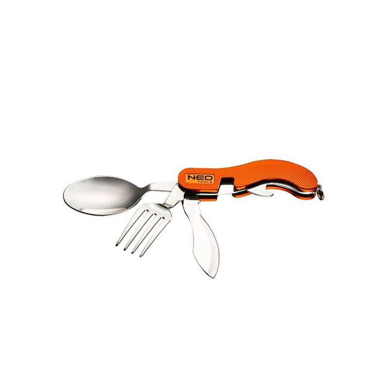 Neo Tools Multifunkční nástroj, hliník, 100mm, 3v1, nůž, vidlička, lžička