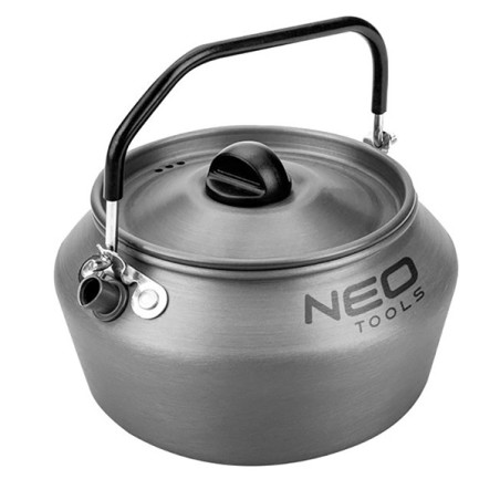 Turistická konvice šedá, hliník, nerezová ocel, 0.8l, víko, přepravní taška,, Neo Tools