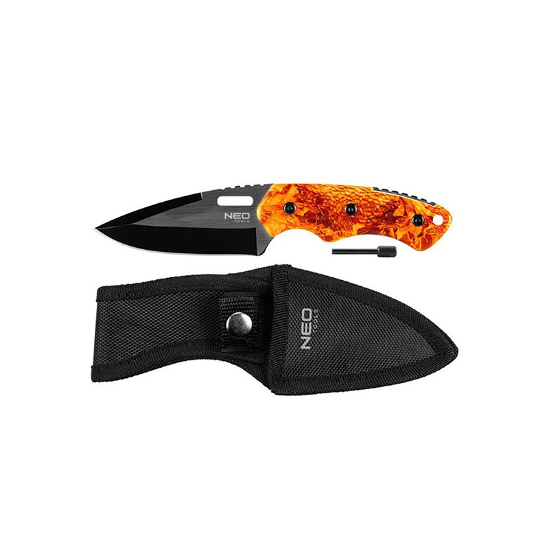 Neo Tools Survival nůž, nerezová ocel, 20mm, 9mm, 63-109, křesadlo v rukojeti