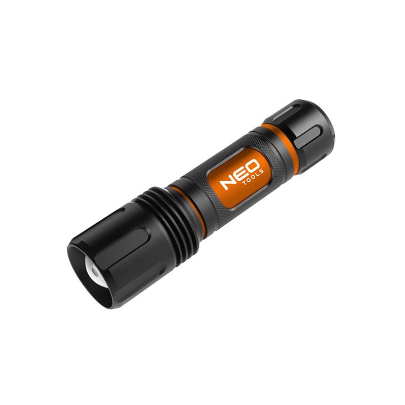 LED svítící baterka, 6xAA, hliník, černá, funkce zoom, 3 druhy svícení,IPX4