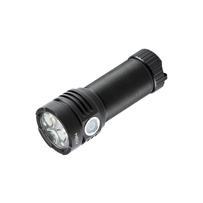 LED dobíjecí baterka, 1x4000 mAh, hliník, černá, funkce zoom, 3 druhy svícení,IPX4, USB dobíjení