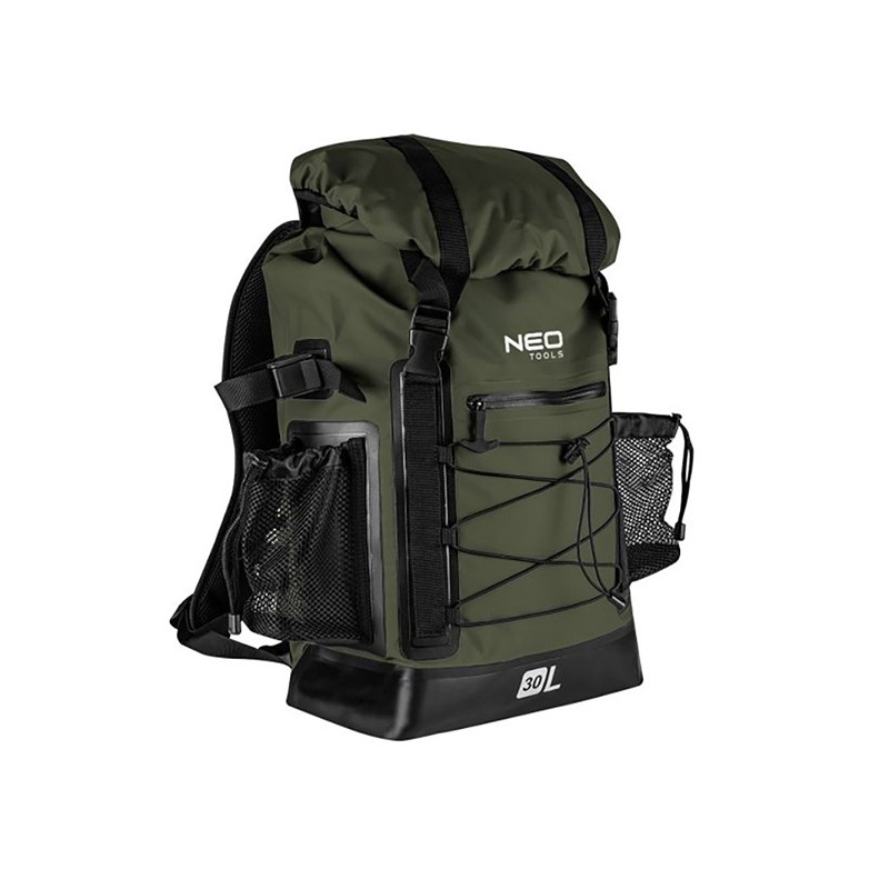 Outdoor batoh, zelený z polyuretanu, 63-131, voděodolný, nastavitelné popruhy, Neo Tools