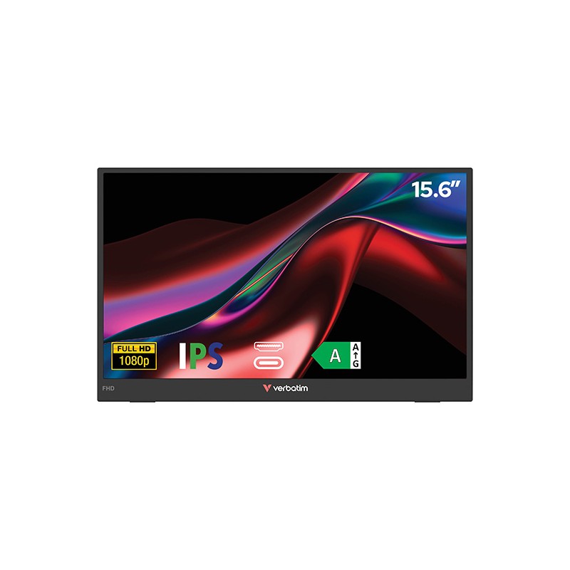 Verbatim přenosný monitor, Monitor LIGHT, 15.6", Full HD (1920x1080), 60Hz, černý
