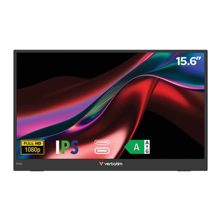Verbatim přenosný monitor, Monitor LIGHT, 15.6", Full HD (1920x1080), 60Hz, černý