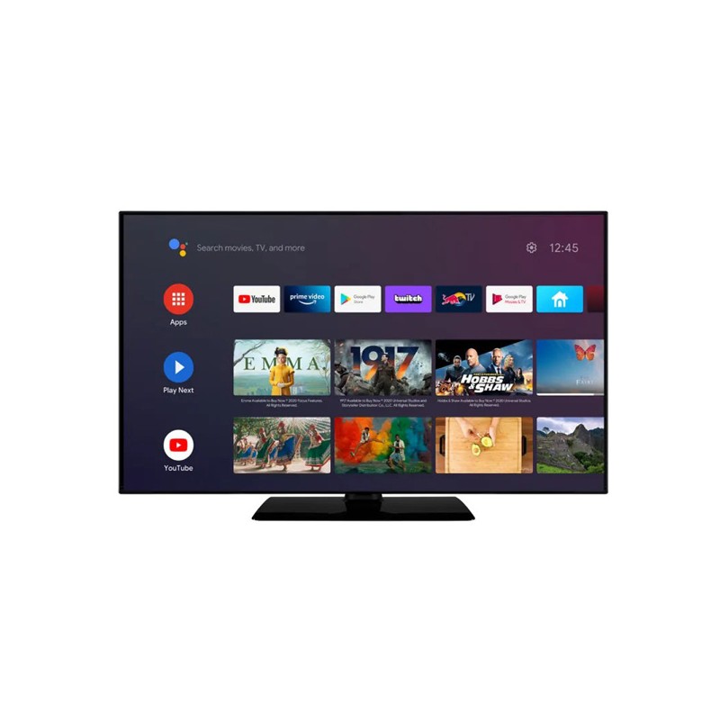 Televize Orava, LT-ANDR43 4K1, 43", 4K UHD 3840 x 2161, 50/60 Hz, černá, Android TV