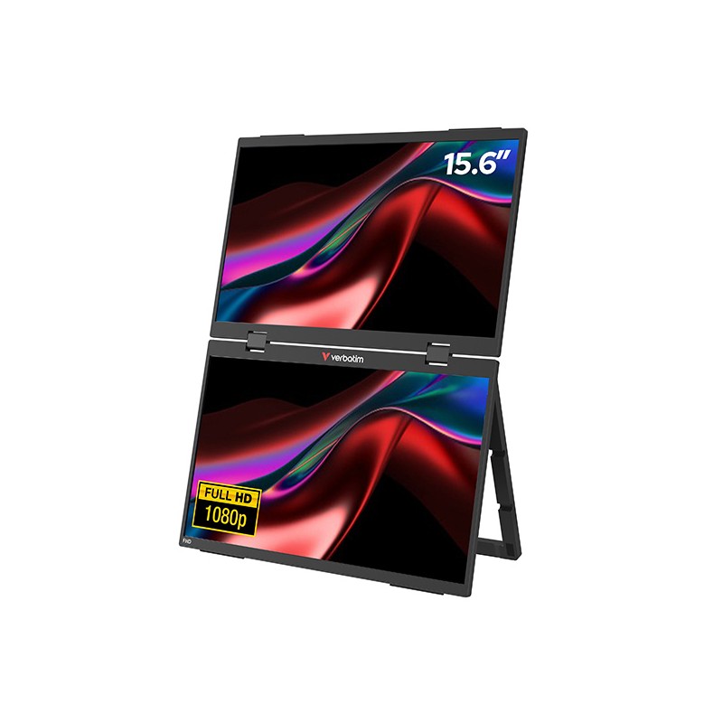 Verbatim přenosný monitor, Dual Monitor Essentials, 15.6", Full HD (1920x1080), 60Hz, černý