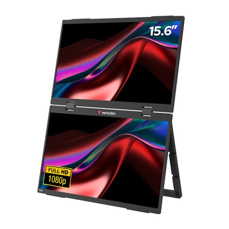 Verbatim přenosný monitor, Dual Monitor Essentials, 15.6", Full HD (1920x1080), 60Hz, černý