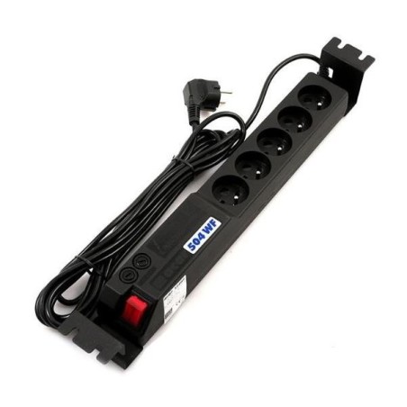 19" rozvodný panel ACAR 5x230V, vypínač, indikátor napětí, přepěťová ochrana, kabel 3m, 1,5U