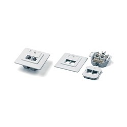 Zásuvka UTP 2x RJ45 Cat5E, duální svorkovnice, pod omítku