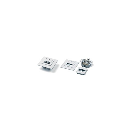 Zásuvka UTP 2x RJ45 Cat5E, duální svorkovnice, pod omítku