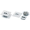 Zásuvka UTP 2x RJ45 Cat5E, duální svorkovnice, pod omítku