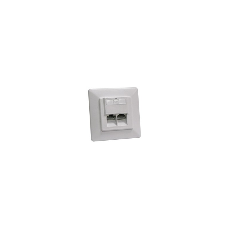 Zásuvka STP 2x RJ45 Cat5E, duální svorkovnice, pod omítku
