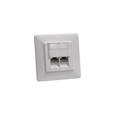 Zásuvka STP 2x RJ45 Cat5E, duální svorkovnice, pod omítku