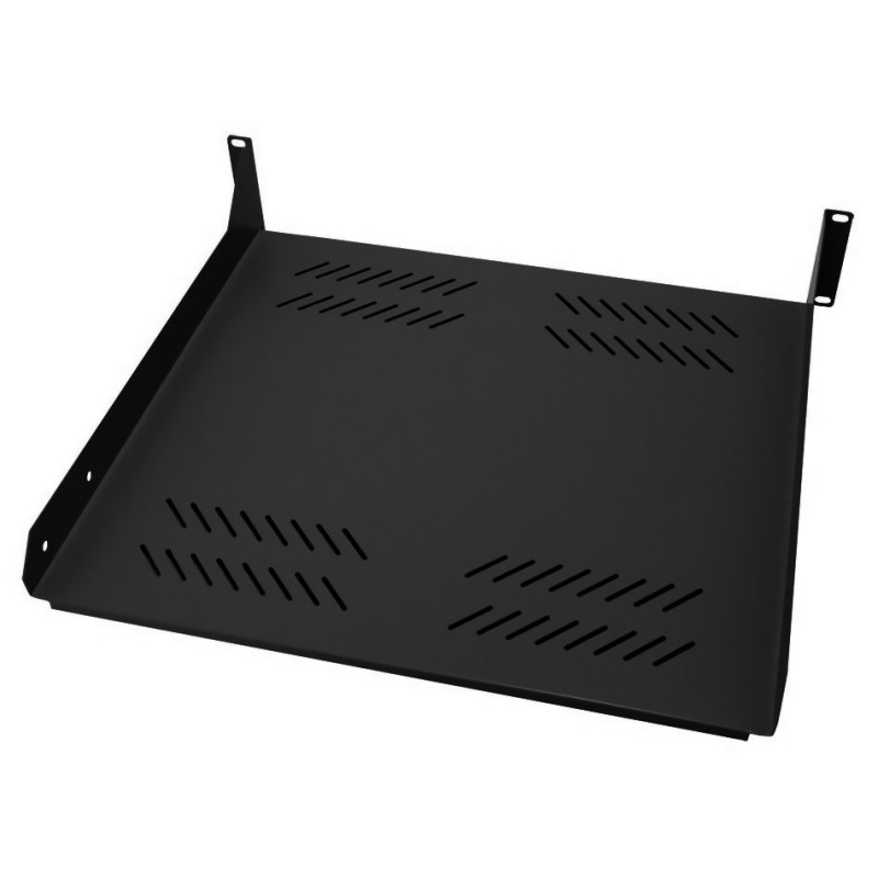 XtendLan 19" police s perforací 2U/400mm, nosnost 40kg, černá